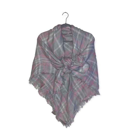 Grey and pink blanket scarf - Picture 5 of 5